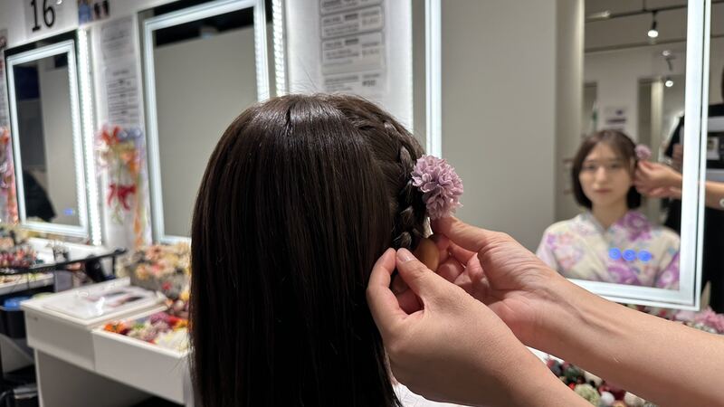 ヘアセットのようす